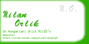 milan orlik business card